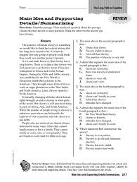 main idea worksheet artofit