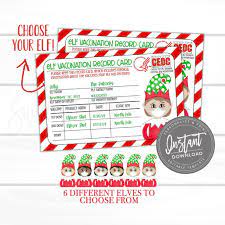 Editable Elf Vaccination Id Card Printable Elf Vaccine Letter Notes From The Elf Prop Idea Diy Elf Activity North Pole Instant Access Sweet Providence Designs