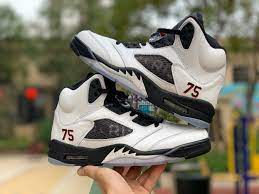 2021 dior x air jordan 1 high white black red shoes for sale. 2019 Cheap Air Jordan 5 Paris Psg White Black Shoes For Sale Red Nike Shoes Air Jordans Air Jordan 5 Retro