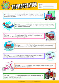 transportation find the words esl vocabulary worksheet