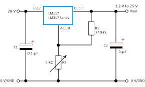 lm317 variable power supply circuit and calculator