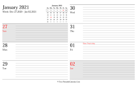 Free editable 2021 calendars in word : 2021 Weekly Calendar Planner