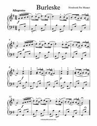 Free Piano Sheet Music Burlesque Notebook For Mozart Enjoy Piano Sheet Music Piano Sheet Saxophone Sheet Music