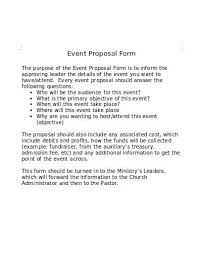 The following are some tips to writing a proposal that i have gathered over the years. 10 Church Event Proposal Templates In Pdf Doc Free Premium Templates
