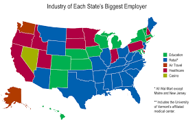 The Biggest Employer In Each Us State Vivid Maps In 2020 American Jobs Fifty Nifty United States Things To Come