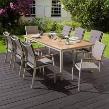 Das set besteht aus einem tisch santa fe und vier passenden 5 positionen stuhlen. Gartenmobel Set Sacramento Ausziehbar 8 Stapelstuhle Offwhite Danisches Bettenlager Gartentisch Set Gartenmobel Tisch Gartenmobel