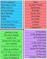 You Simply Post This Up On The Board And Students Must Create A Story Using One Phrase From Each Color Thi Writing Lessons Teaching Writing Teaching Literacy