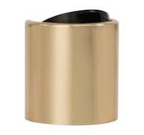 24-410 Gold/Black Smooth Disc Top Cap (.305" Orifice) - Citadel Packaging