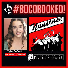 Congratulations to MT '27 student: Tyler DeCouto who is playing Sister Mary  Amnesia in @nbfestivaltheatre's production of "Nunsense" which runs August  9-18 in New Bedford, Massachusetts! Tickets are available online at  theatrearlington.org