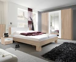 Doppelbett mit holzrückenlehne in samtbraun. Schlafzimmer Set Vera Komplett 4 Tlg Bett 180x200cm Sonoma Eiche Hell Weiss Komplett Schlafzimmer Schlafzimmer Feldmann Wohnen Gmbh Online Shop
