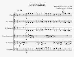 Feliz Navidad Sheet Music Composed By Music By Jose Saxophone Png Image Transparent Png Free Download On Seekpng