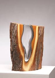Vase En Verre Souffle Moule Dans Une Piece De Bois La Collection Exclusive De Scott Slagerman Studio Verre Souffle Collection De Verre Vase Verre