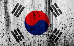 A white rectangular background, a red and blue taegeuk in its center, and four black trigrams, one in each corner. Descargar Fondos De Pantalla Corea Del Sur Bandera 4k El Grunge El De La Bandera De Corea Del Sur Asia Corea Del Sur Los Simbolos Nacionales Corea Del Sur Bandera Nacional Libre