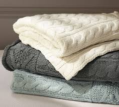Work this cableknit blanket quickly, in chunky yarn. Cable Knit Throw Pottery Barn