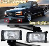Bumper Fog Lights Driving Lamps Fit For 1988-1998 Chevy GMC C/K 1500  Left+Right