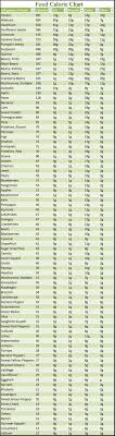 Food Calorie Chart Healthy Food Calorie Chart High