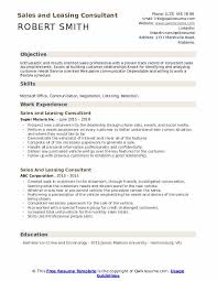Download now the professional resume that fits your profile! Sales And Leasing Consultant Resume Samples Qwikresume