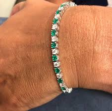 It S Gemstone Bracelet Week Here At Fortunoff Jewelry Check Out This Pretty Emerald And Diamond Bracelet Blue Topaz Bracelet Sapphire Bracelet Blue Bracelet