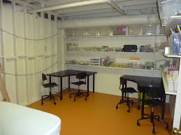 I also will have closets outside. Take An Unfinished Basement Room Add Paint Tables Shelves And Some Baskets And You Have An Art Cr Basement Craft Rooms Unfinished Basement Sewing Room Decor