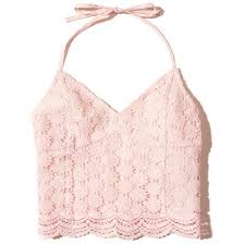 Hollister Lace Halter Crop Top 15 Liked On Polyvore Featuring Tops Light Pink Lace Pink Top Lace V Pink Lace Shirt Halter Neck Crop Top Halter Crop Top