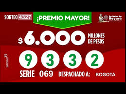 En la actualidad, la lotería de boyacá posee uno de los mejores sorteos en cuanto a nivel de premios de todas las el sorteo de la lotería de boyacá se lleva a cabo los días sábado, donde su premio mayor es. Premio Mayor Loteria De Boyaca Sorteo 4327 Y Sueldazo Por 6 Millones Mensuales Youtube