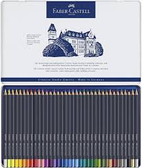 Polychromos 120 set color chart on white and black paper. Amazon Com Faber Castell Creative Studio Goldfaber Color Pencils Tin Of 36 Toys Games