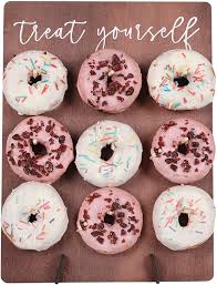 Buy Donut Wall Display Stand Reusable Donut Holder Board Rustic Wood Doughnut Food Buffet Display For Wedding Decorations Baby Shower Bridal Shower Birthday Party Treat Yourself Brown Fits 9 Donuts Online In