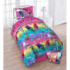Dreamworks Trolls Cupcakes And Rainbows 4 Piece Bed Set Multicolor Toddler Bed Set Kids Bedding Sets Rainbow Bedding