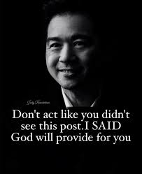 azy onderbon Don't act like you didn't see this post.I SAID God will  provide for you