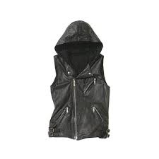 Leather Hood Vest 309 50 Colors 120 Liked On Polyvore Featuring Outerwear Vests Hoodies Leather Vest Leather Waistcoat Leather Vest Mens Leather Vest