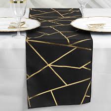 Shop our great selection of table runner 24 wide & save. Geometric Table Runner With Gold Foil Patterns Tableclothsfactory