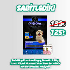 Petzi Dog Premium Puppy Tavuklu 15 Kg Yavru Kopek Mamasi 2 Adet Best Pet 400gr Konserve