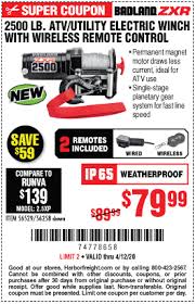 More than 7 harbor freight metal detector at pleasant prices up to 52 usd fast and free worldwide shipping! Badland 2500 Lb Atv Utility Electric Winch With Wireless Remote Control For 79 99 Electric Winch Harbor Freight Tools Remote Control