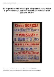 La reginetta Isotta/ Menzogna/ Il segreto di Jack/ Passa la gioventù/ Eva/  La celebre ballerina/ Il romanzo di un giovane pover