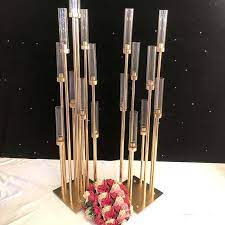 They can be dressed up for a glamorous gala wedding or arranged in a relaxed manner for rustic weddings. Weddings Tall Gold Candelabra Candle Holder Gold Metal Wedding Table Centerpiece Stands Buy Gold Candle Holders Centerpiece Gold Table Centerpiece Gold Centerpiece Stands Product On Alibaba Com