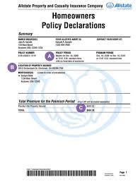 Are you in good hands? Policy Declarations Allstate Insurance