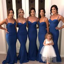 Elegant New Arrival Dark Blue Mermaid Bridesmaid Dresses Cheap Spaghetti Open Back Wedding Guest Gown Party Gown Bm0918 Bridesmaid Dresses Aliexpress A dress is the most we've prepared a bunch of amazing wedding guest dresses that work for various seasons and a navy velvet wrap midi dress with short sleeves and an asymmetrical skirt, light blue shoes and a black bag. elegant new arrival dark blue mermaid bridesmaid dresses cheap spaghetti open back wedding guest gown party gown bm0918