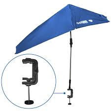 Shop latest clip umbrellas online from our range of fashion accessories at au.dhgate.com, free and fast delivery to australia. Solpro Clamp On Shade Umbrella 4 Way Clamp Umbrella With 360 Degree Swivel And Push Button Hinge Great For Beach Chairs Bleachers Strollers Wagons Wheel Chairs Or Golf Carts Blue Buy Online In