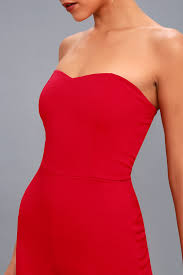 Lulus Edith Red Strapless Jumpsuit