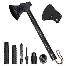 Liantral Camping Stainless Axe Sheath 18 Inch Multitool Tactical Hatchet Hammer Camping Hiking Hunting Backpacking Emergency Outdoor Adventures Survival Hatchet Survival Multi Tool Survival Hatchet Axe Sheath