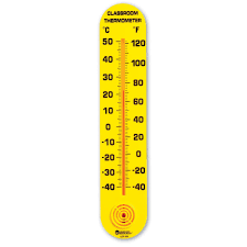 A thermometer is a device that measures temperature or a temperature gradient (the degree of hotness or coldness of an object). 15 Classroom Thermometer