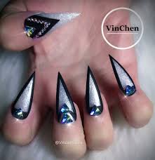Nail long sharp false nail dark color fake nails full acrylic artificial nails t. Razor Sharp Crazy Nails Nail Jewelry Sharp Nails