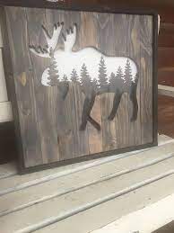 Maybe you would like to learn more about one of these? Moose Silhouette Forest Sign Woodland Animals Cabin Decor Man Cave Decor Rustic Decor Hunting Decor Cabin Sign Lo Moose Decor Hunting Cabin Decor Hunting Decor