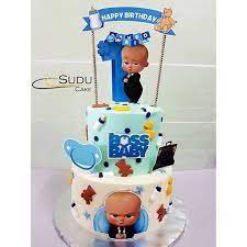 1st birthday boss baby cake decorations. 2 Tier Stacked Cake With Boss Baby Theme Happy Birthday Sayed Uwais Dah Post Picture Baru Perasan Nama T Baby Cake Design Happy Birthday Boss Boss Baby