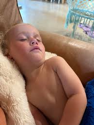 You know he don't feel good when he actually takes a nap at Gami & Papi's  house❤️