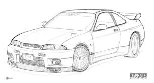 Nissan Skyline Coloring Pages Dessin Voiture Nissan R33 Sport