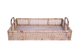 Carries an extensive collection of baskets and containers for all industries. Gorgeous New Large Rectangular Woven Cane Serving Tray