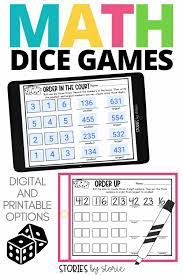 Math Dice Games Printable And Digital Math Dice Games Math Manipulatives