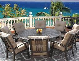 Maybe you would like to learn more about one of these? Barbados Cushion Outdoor Patio 9pc Dining Set For 8 Person With 71 Round Series 5000 Table Antique Bronze Finish Zenpatio