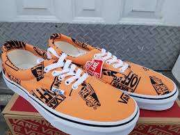 Vans Era Logo Mix Tangerine Black Hardal Vn0a38fru8k Vans Sneakers Vans Authentic Sneaker
